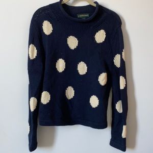 J.Crew mock neck cropped polka dot sweater